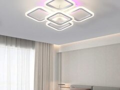 Lustra LED 120W Ceiling 5 Mini White RGB, LED inclus, 5 surse de iluminare, Telecomanda, Dimabil, Lu